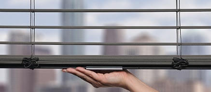 Metal blinds in Reveal Aluminum Slate - Modern Precious Metals